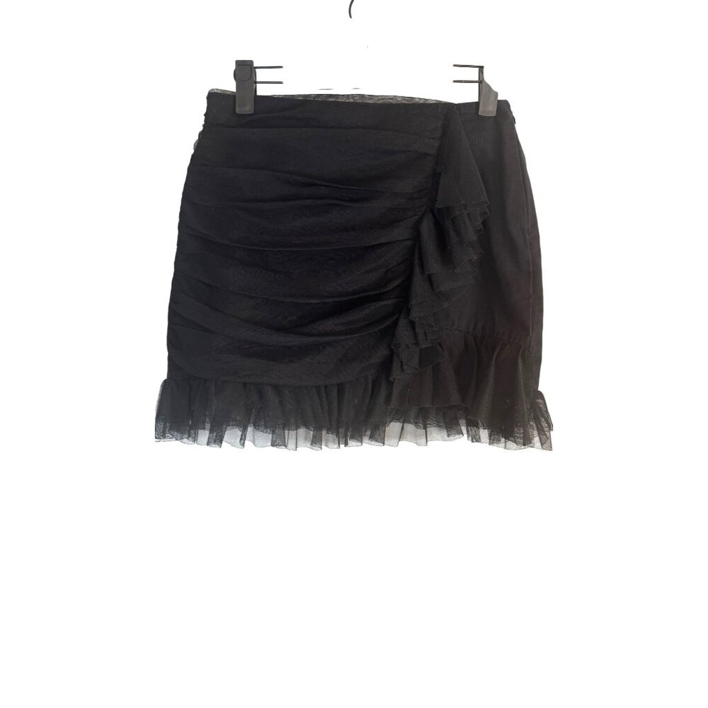 ZARA Size Medium Black Layered Ruffled Dainty Mini Skirt Trafaluc Collection